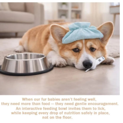Slow Feeder Dog Bowls for Liquid Treat, 【Enrichment Ball-Roll】 Bone Broth Dog Lick Bowl, 3/4 Cup Yogurt Pup Lick Toy